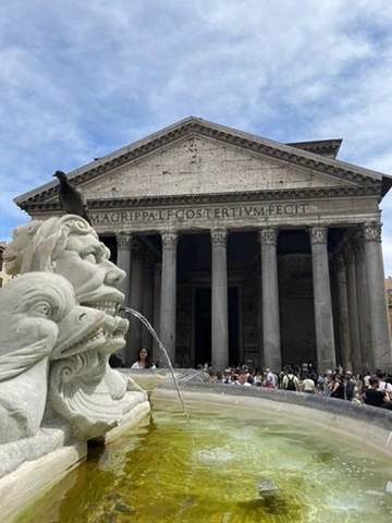 Pantheon Rome interior with sunlight through the oculus