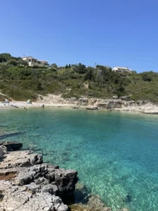 Ballos Beach Paxos hidden cove with clear turquoise sea