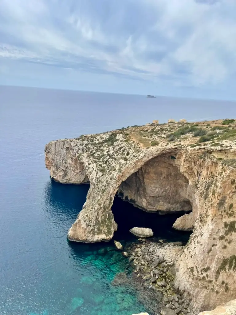 Gozo Malta cliffs and sea caves view