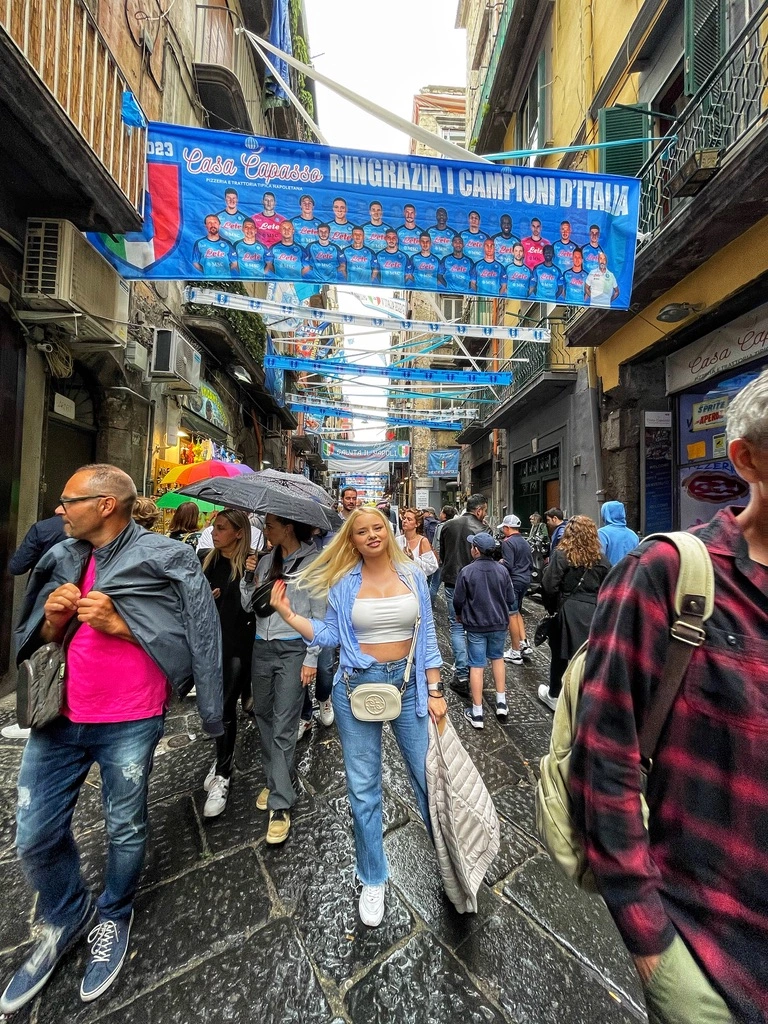 Naples Italy busy street life spring travel destination